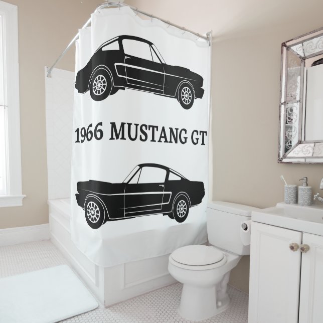 1966 Mustang GT Muscle Car Shower Curtain (In Situ)