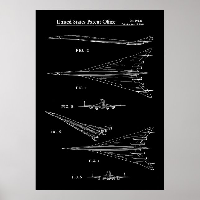 1966 NASA Aeroplane Patent Poster (Front)