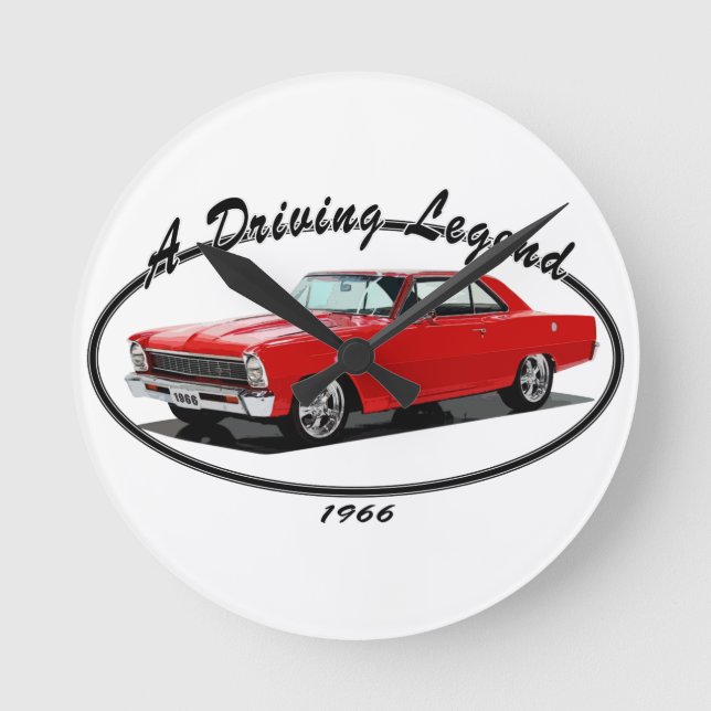1966_nova_red round clock (Front)