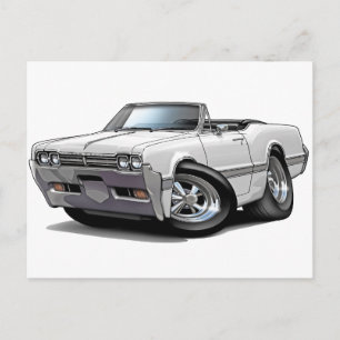 1966 Olds Cutlass White Convertible Postcard