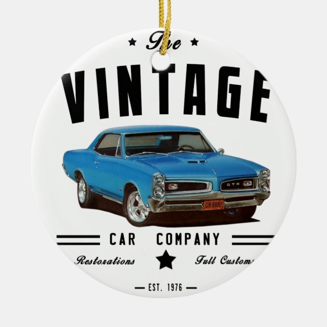 1966 Pontiac GTO Vintage Garage Ceramic Ornament (Front)