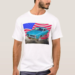 1966 Pontiac Le Mans And American Flag T-Shirt