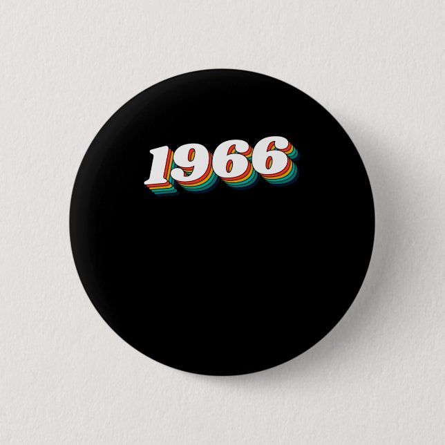 1966 Retro Label  6 Cm Round Badge (Front)