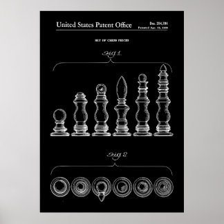 1966 Set of Chess Pieces Patent Poster