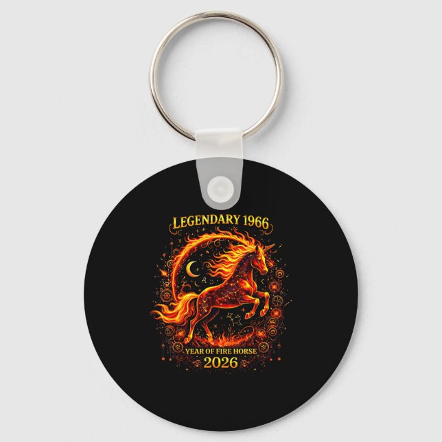 1966 Year Fire Horse 60th Key Ring (Front)