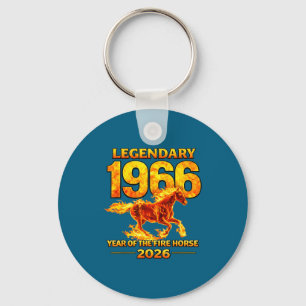 1966 Year Fire Horse 60th Key Ring
