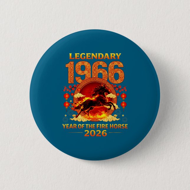1966 Year Of The Fire Horse 60th Birthday Chinese  6 Cm Round Badge (Front)
