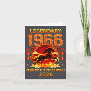 1966 Year Of The Fire Horse 60th Birthday Chinese  Card