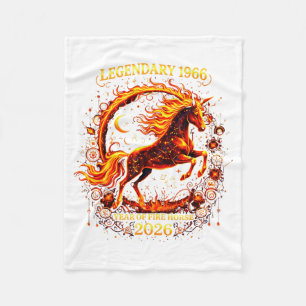 1966 Year of The Fire Horse 60th Birthday Chinese Fleece Blanket
