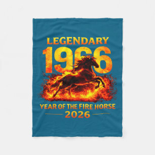 1966 Year Of The Fire Horse 60th Birthday Chinese Fleece Blanket