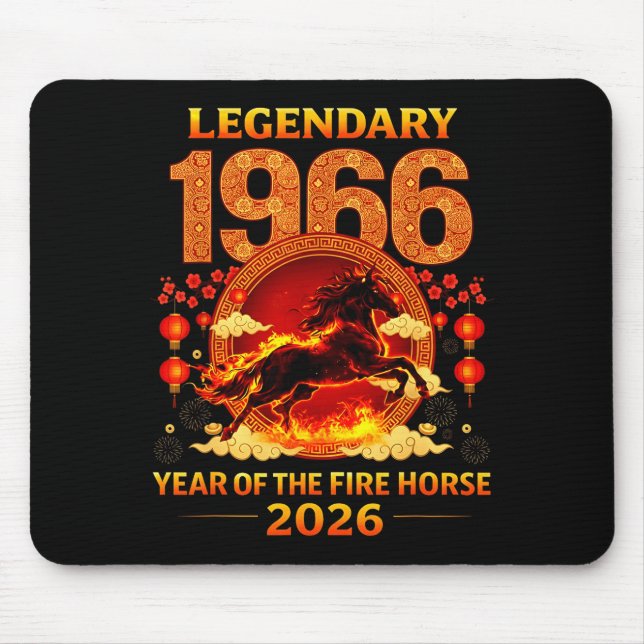 1966 Year Of The Fire Horse 60th Birthday Chinese  Mouse Pad (Front)