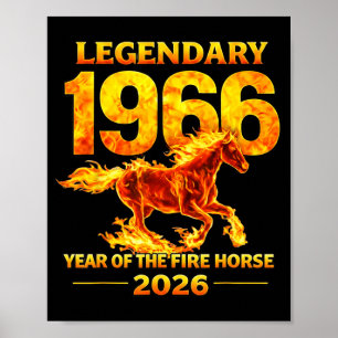 1966 Year of The Fire Horse 60th Birthday Chinese Poster