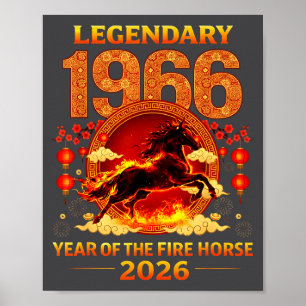 1966 Year Of The Fire Horse 60th Birthday Chinese  Poster