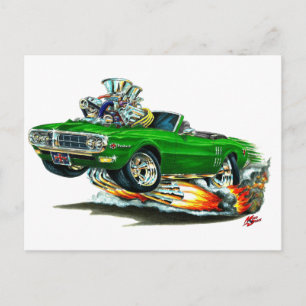 1967-68 Firebird Green Convertible Postcard