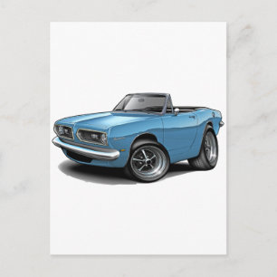 1967-69 Barracuda Lt Blue Convertible Postcard