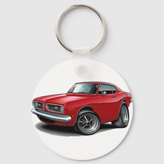 1967-69 Barracuda Red Car Key Ring (Front)