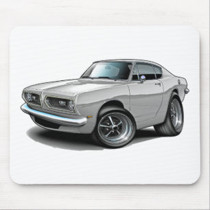 1967-69 Barracuda White Car Mouse Pad