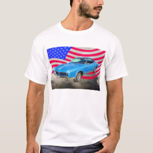 1967 Buick Riviera Muscle Car And American Flag T-Shirt