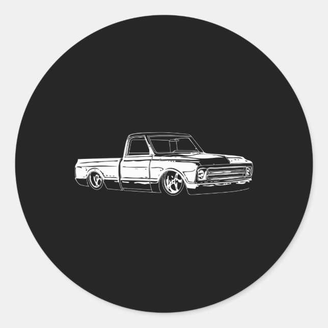 1967 C10 Truck C10 Truck Custom 10 Classic Round Sticker (Front)
