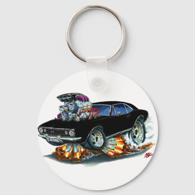 1967 Camaro SS Black Car Key Ring (Front)
