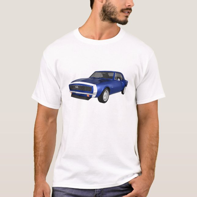 1967 Camaro SS: Blue Finish: 3D Model: T-Shirt (Front)