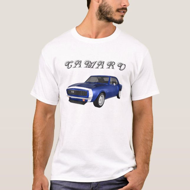 1967 Camaro SS: Blue Finish: 3D Model: T-Shirt (Front)
