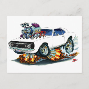 1967 Camaro SS White-Black Car Postcard