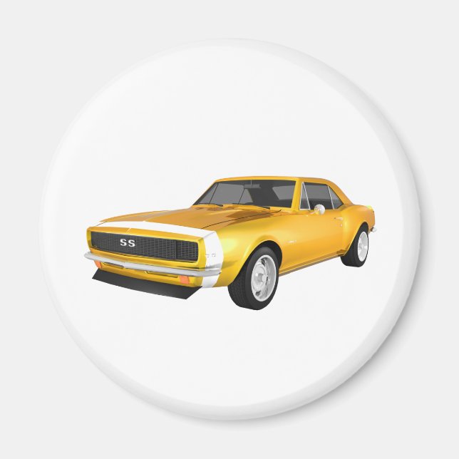 1967 Camaro SS: Yellow Finish: 3D Model: Magnet (Front)