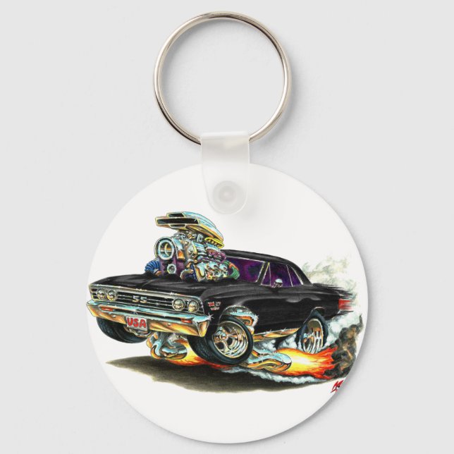 1967 Chevelle Black Car Key Ring (Front)