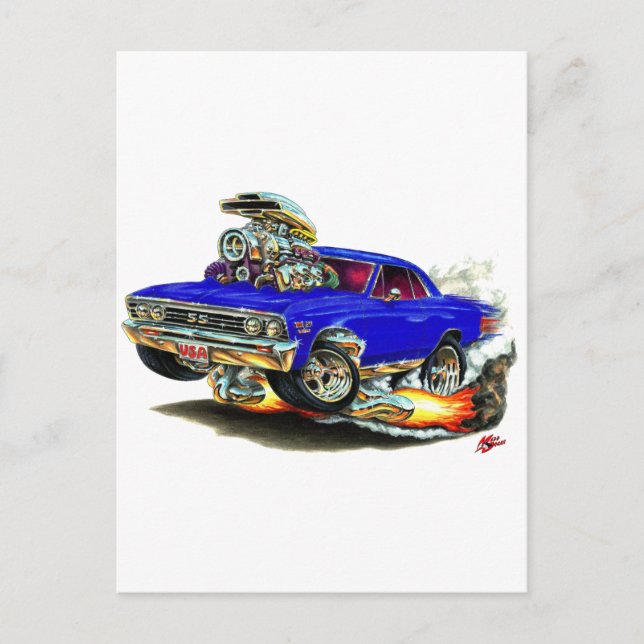 1967 Chevelle Dark Blue Car Postcard (Front)