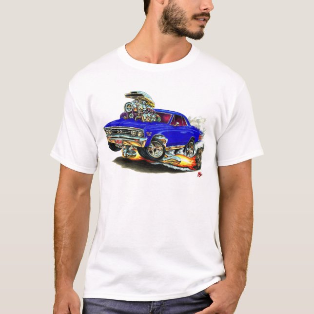 1967 Chevelle Dark Blue Car T-Shirt (Front)