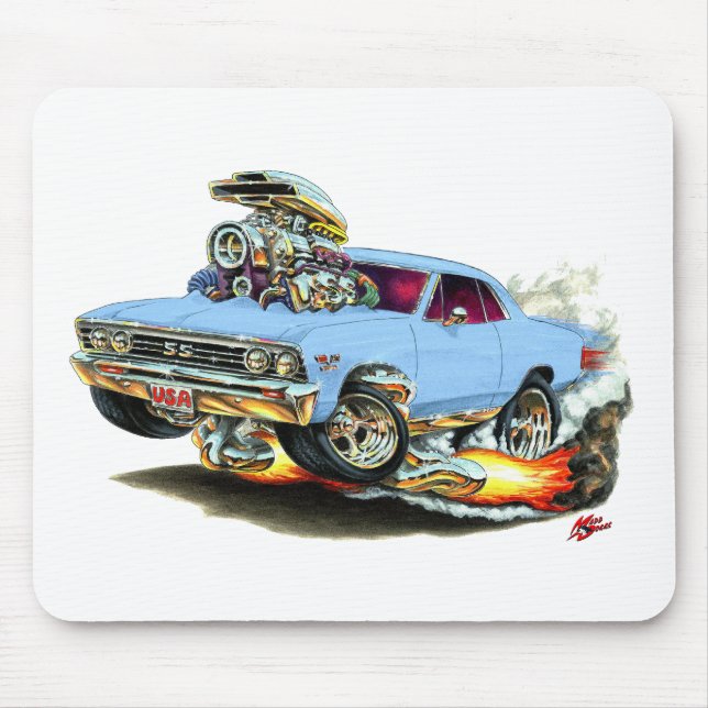 1967 Chevelle Light Blue Car Mouse Pad (Front)