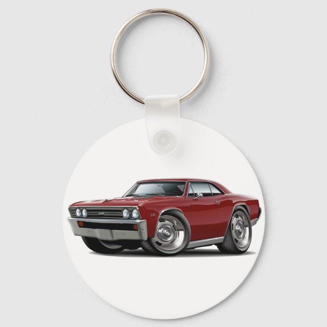 1967 Chevelle Maroon Car Key Ring (Front)