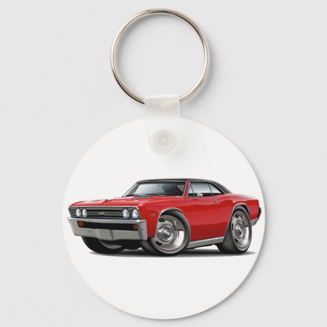 1967 Chevelle Red Black Top Key Ring (Front)