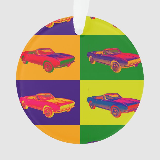 1967 Chevy Camaro RS Convertible Pop Art Ornament (Front)