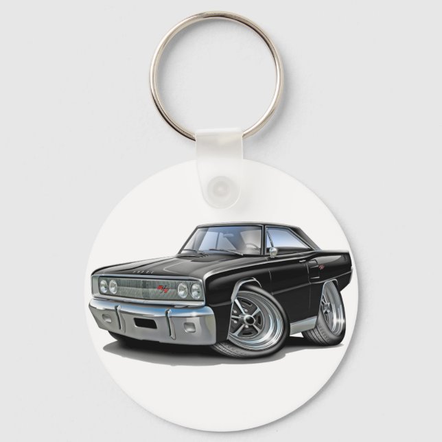 1967 Coronet RT Black Car Key Ring (Front)