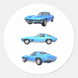 1967 Corvette C2: Classic Round Sticker