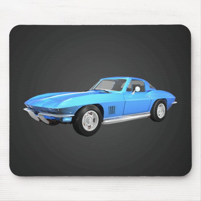 1967 Corvette Sports Car: Blue Finish: Mousepad (Front)