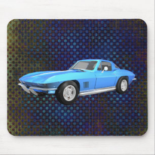 1967 Corvette Sports Car: Blue Finish: Mousepad