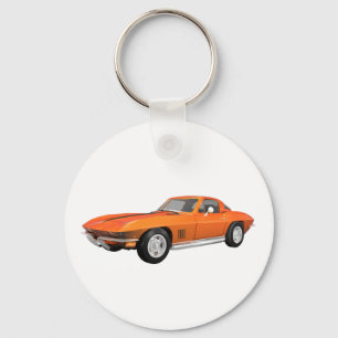 1967 Corvette Sports Car: Orange Finish Key Ring