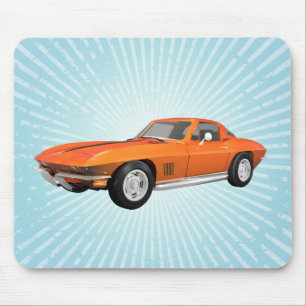 1967 Corvette Sports Car: Orange Finish: Mousepad
