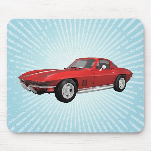 1967 Corvette: Sports Car: Red Finish: Mousepad (Front)