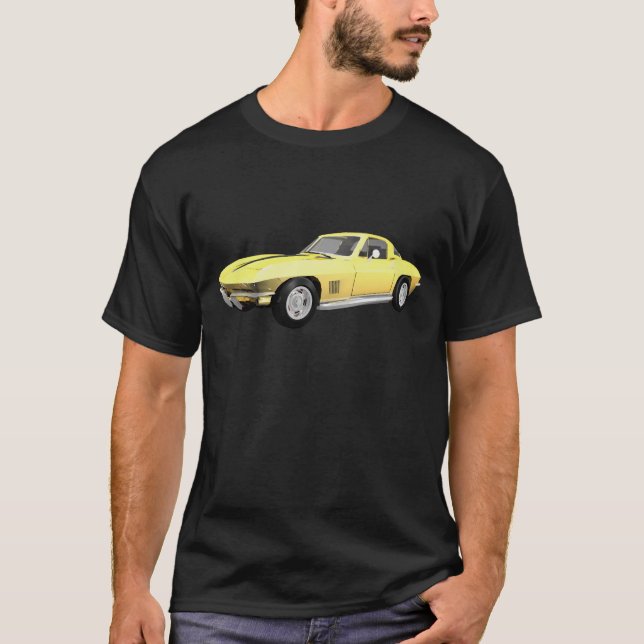 1967 Corvette Sports Car: Yellow Finish T-Shirt (Front)