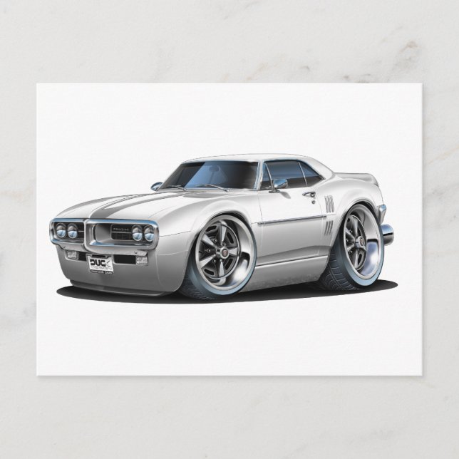 1967 Firebird White Car Postcard (Front)