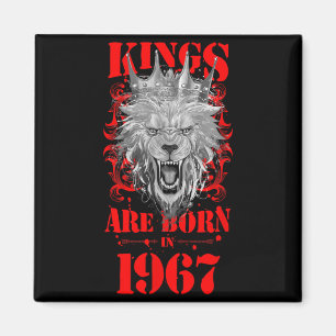 1967 Lion Born King Crown Birthday Quote Magnet