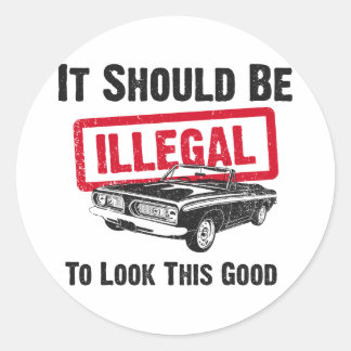 1967 Plymouth Barracuda Classic Round Sticker