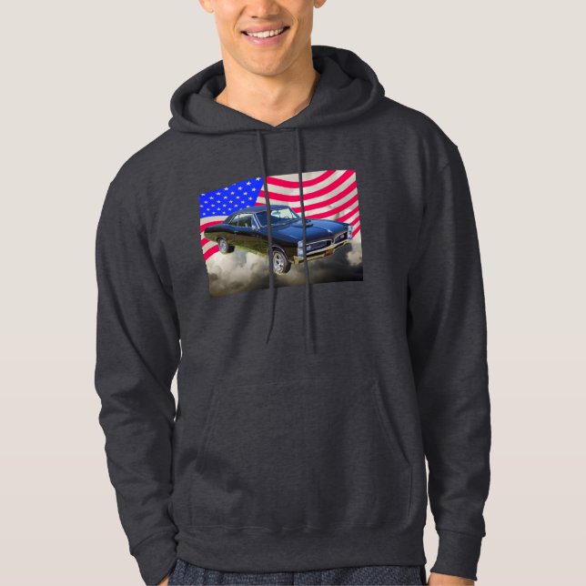 1967 Pontiac GTO and American Flag Hoodie (Front)