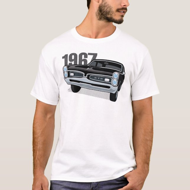 1967 Pontiac GTO Black T-Shirt (Front)