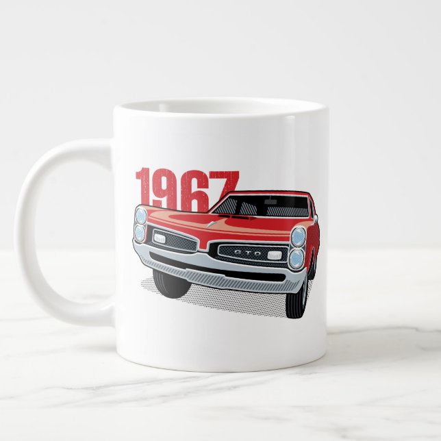 1967 Pontiac GTO Red Large Coffee Mug (Left)