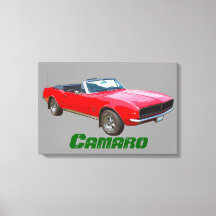 1967 red convertible Camaro Muscle Car.